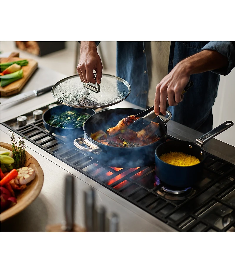 Joseph Joseph Space Folding Handle Ceramic Non-Stick Dark Blue 10-Piece Cookware Set