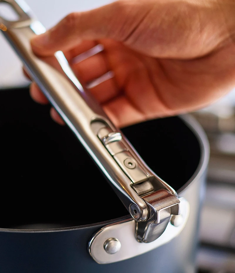Joseph Joseph Space Folding Handle Ceramic Non-Stick Dark Blue Sauce Pan & Lid Also update copy