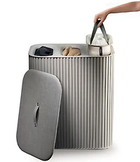 Joseph Joseph Tota Trio Luxe Bamboo Laundry Separation Basket, 90L