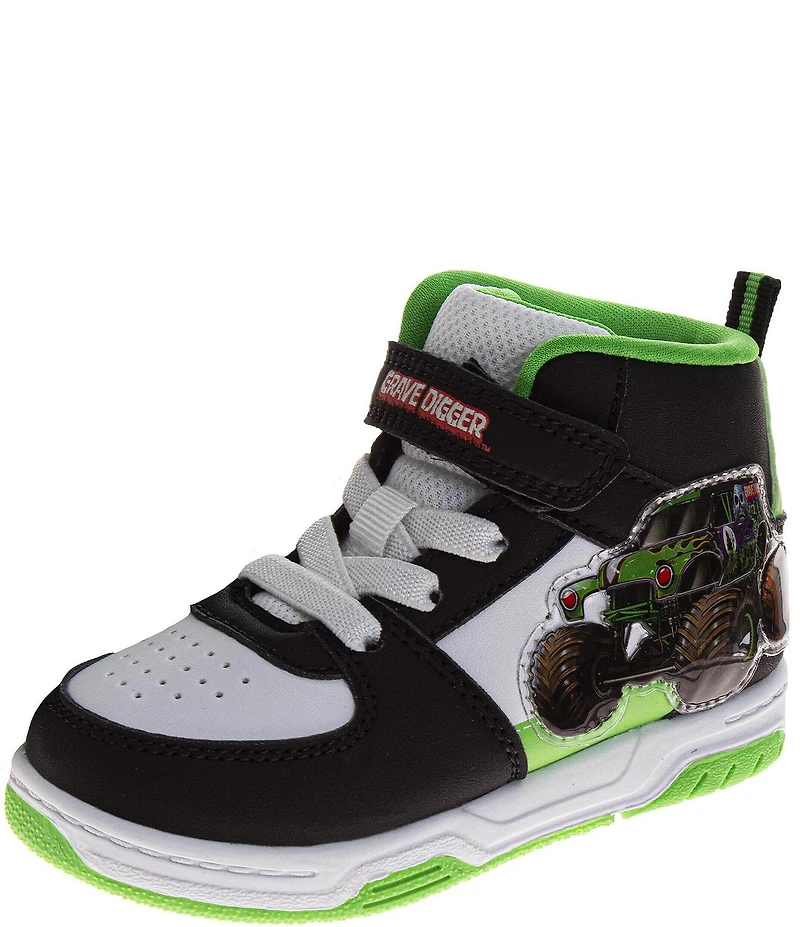 Josmo Boys' Monster Jam Grave Digger Light-Up Hi-Top Sneakers (Toddler)