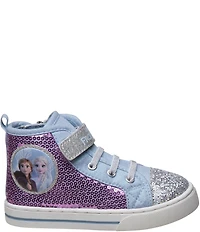 Josmo Girls' Disney Frozen Canvas Sequins Hi-Top Sneakers (Toddler)
