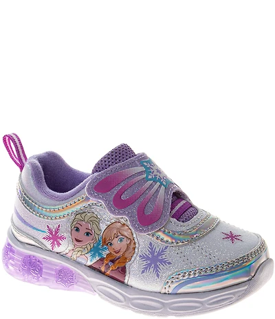 Josmo Girls' Disney Frozen Glitter Iridescent Accent Light-Up Sneakers (Toddler)
