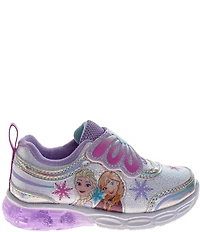 Josmo Girls' Disney Frozen Glitter Iridescent Accent Light-Up Sneakers (Toddler)