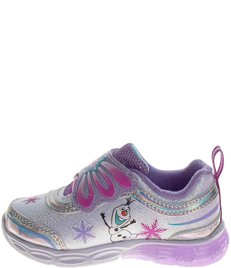 Josmo Girls' Disney Frozen Glitter Iridescent Accent Light-Up Sneakers (Toddler)