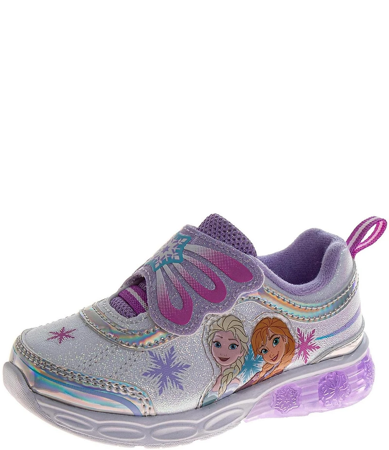 Josmo Girls' Disney Frozen Glitter Iridescent Accent Light-Up Sneakers (Toddler)