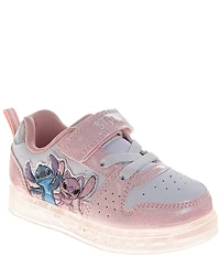 Josmo Girls' Disney Stitch Glitter Leather Light-Up Sneakers (Infant)