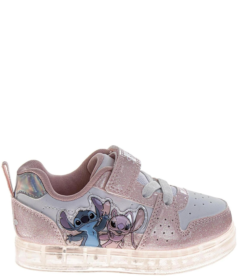 Josmo Girls' Disney Stitch Glitter Leather Light-Up Sneakers (Infant)