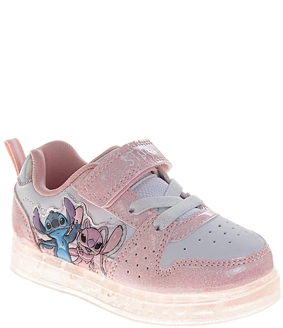 Josmo Girls' Disney Stitch Glitter Leather Light-Up Sneakers (Toddler)