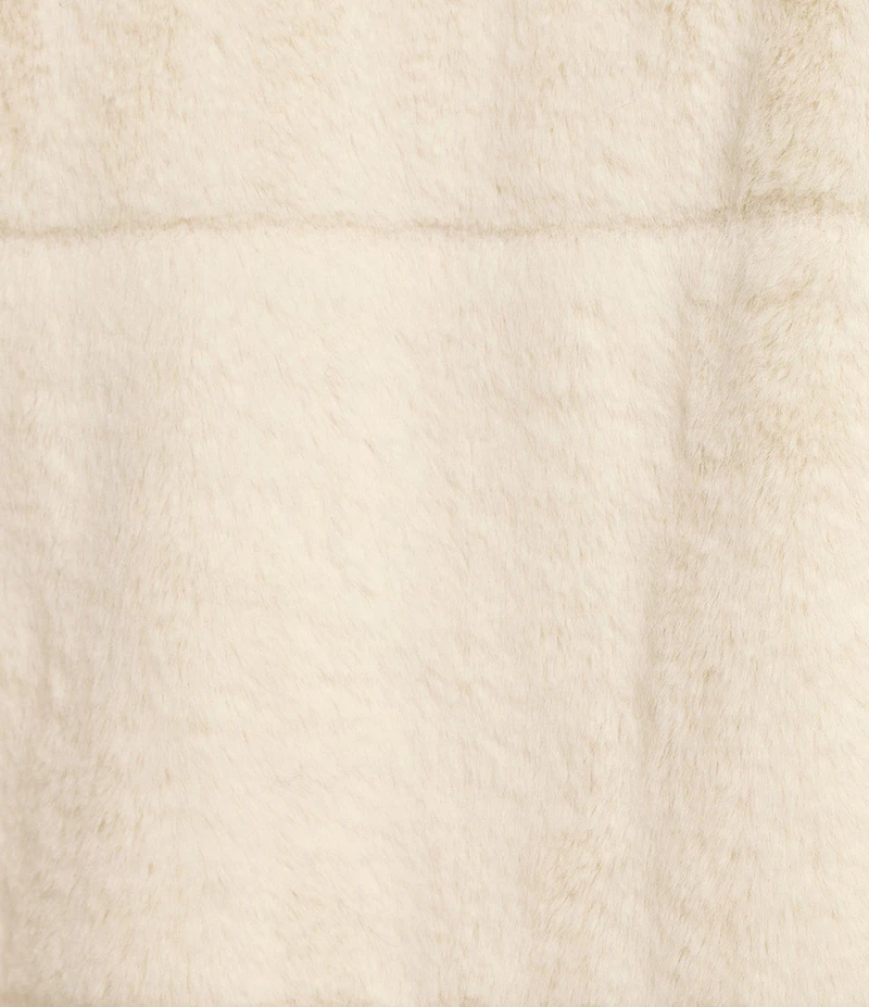 Jou Jou Faux Fur Notched Collar Crop Jacket