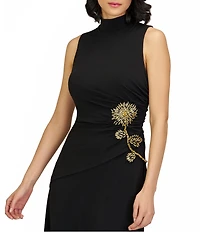 JS Collections Andrea Cocktail Dress With Side Floral Embellishment