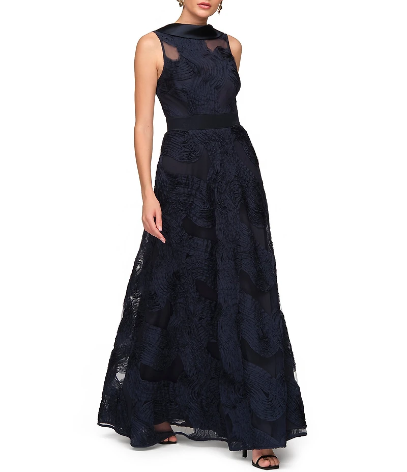 JS Collections Anna Soutache Sleeveless A Line Gown