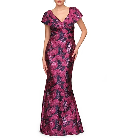 JS Collections Aurelia Floral Jacquard Mermaid Gown