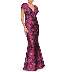 JS Collections Aurelia Floral Jacquard Mermaid Gown