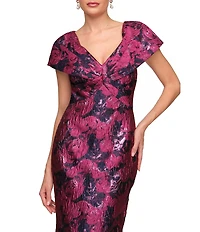 JS Collections Aurelia Floral Jacquard Mermaid Gown