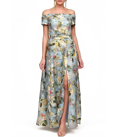 JS Collections Carissa A Line Floral Gown