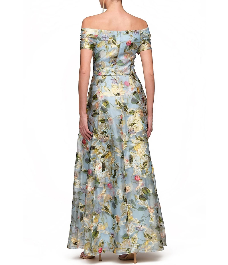 JS Collections Carissa A Line Floral Gown