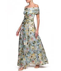 JS Collections Carissa A Line Floral Gown