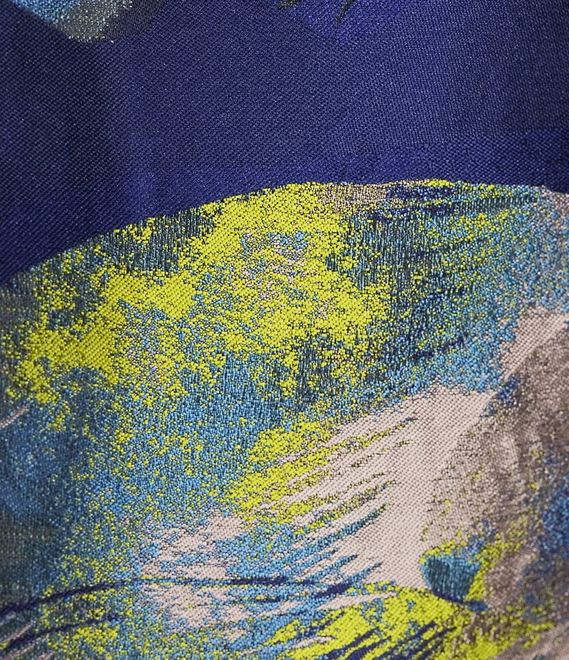 JS Collections Jacquard Floral Print Off-The-Shoulder A-Line Gown