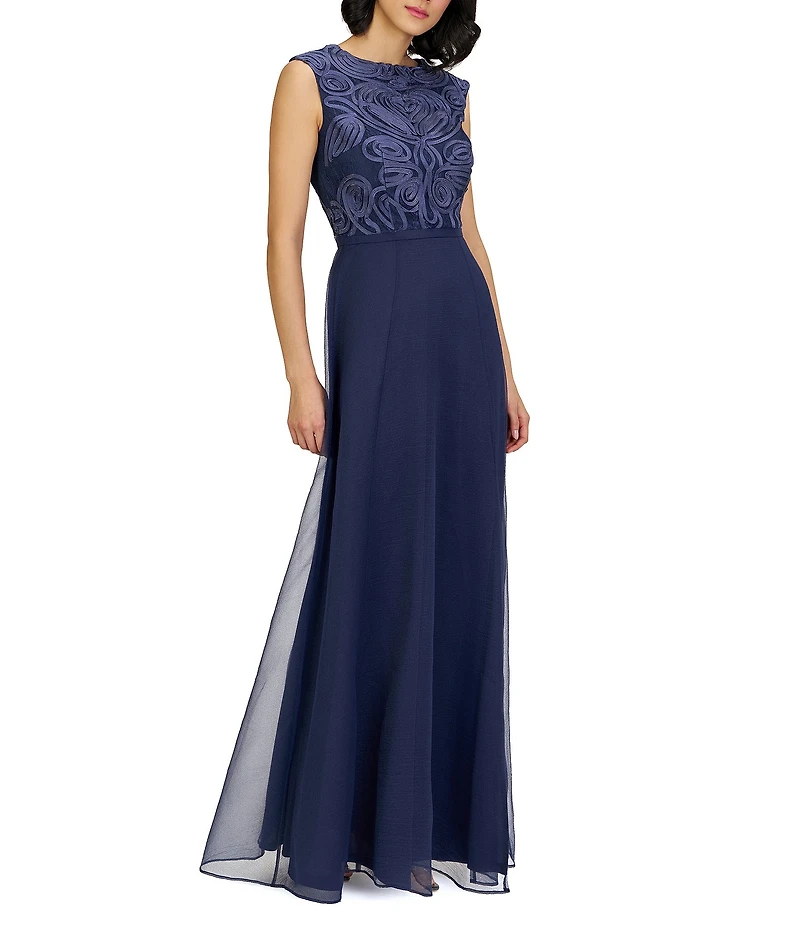 JS Collections Keira Mixed Soutache Gown