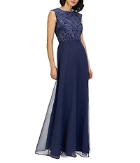 JS Collections Keira Mixed Soutache Gown