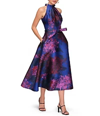 JS Collections Naomi Halter Mikado A Line Midi Dress