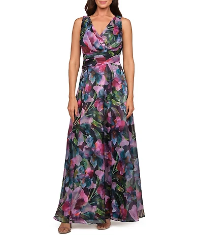 JS Collections Philipa Floral Organza A Line Gown