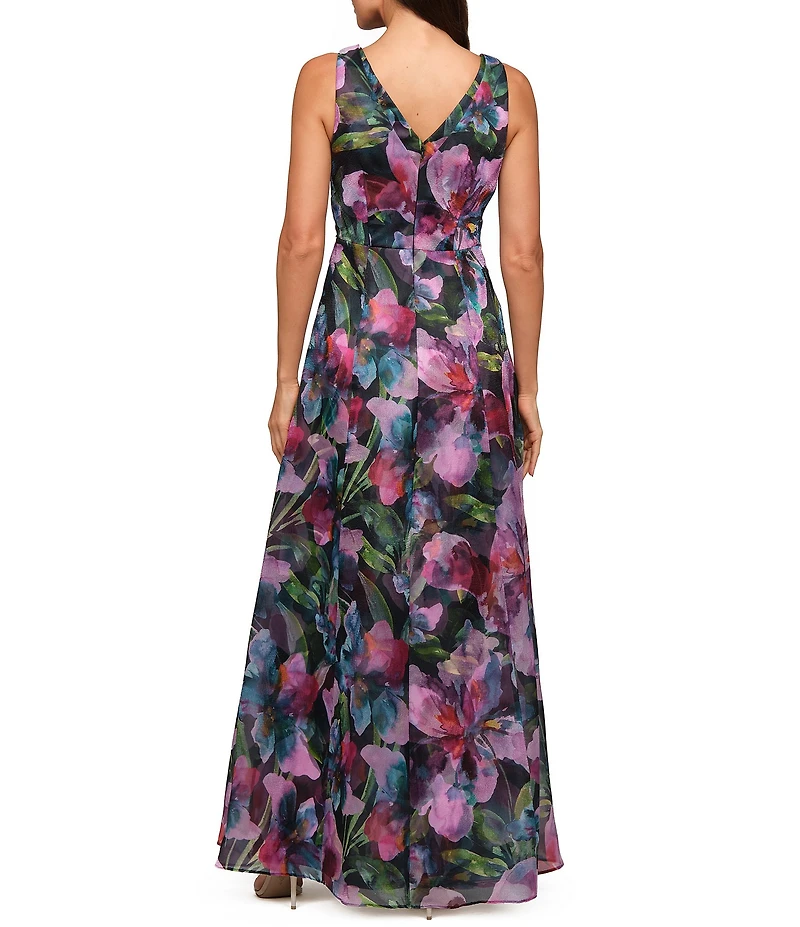 JS Collections Philipa Floral Organza A Line Gown