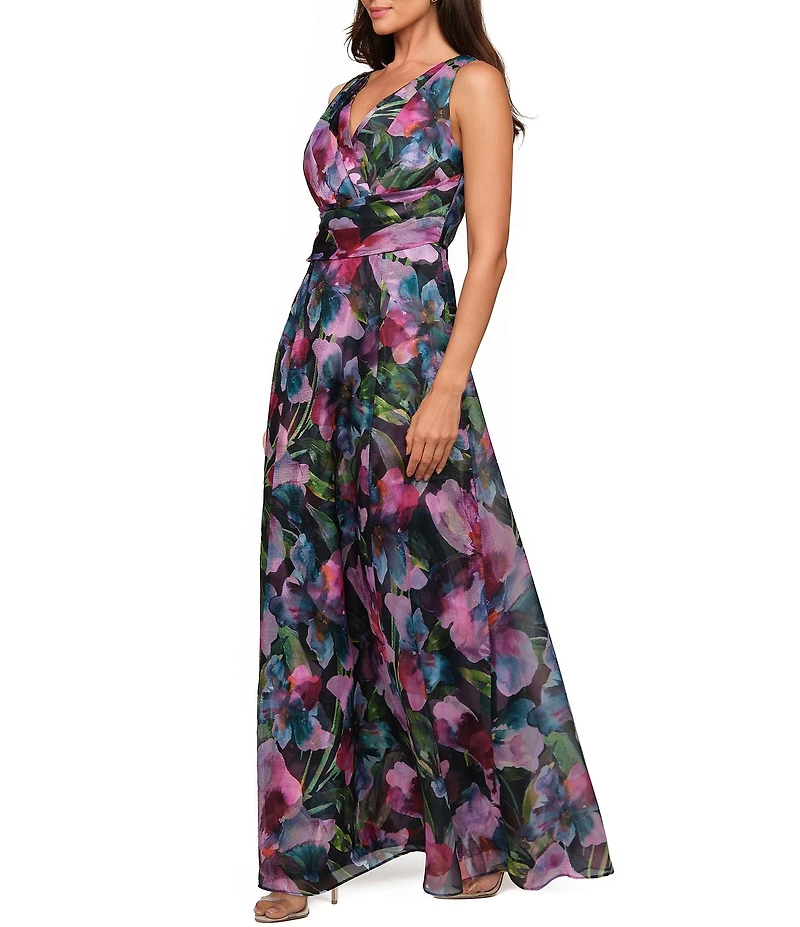 JS Collections Philipa Floral Organza A Line Gown