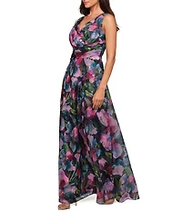 JS Collections Philipa Floral Organza A Line Gown