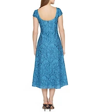 JS Collections Zoey A-Line Meadow Jacquard Midi Dress