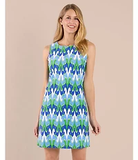 Jude Connally Beth Jude Cloth Paradise Ikat Print Crew Neck Sleeveless Shift Dress