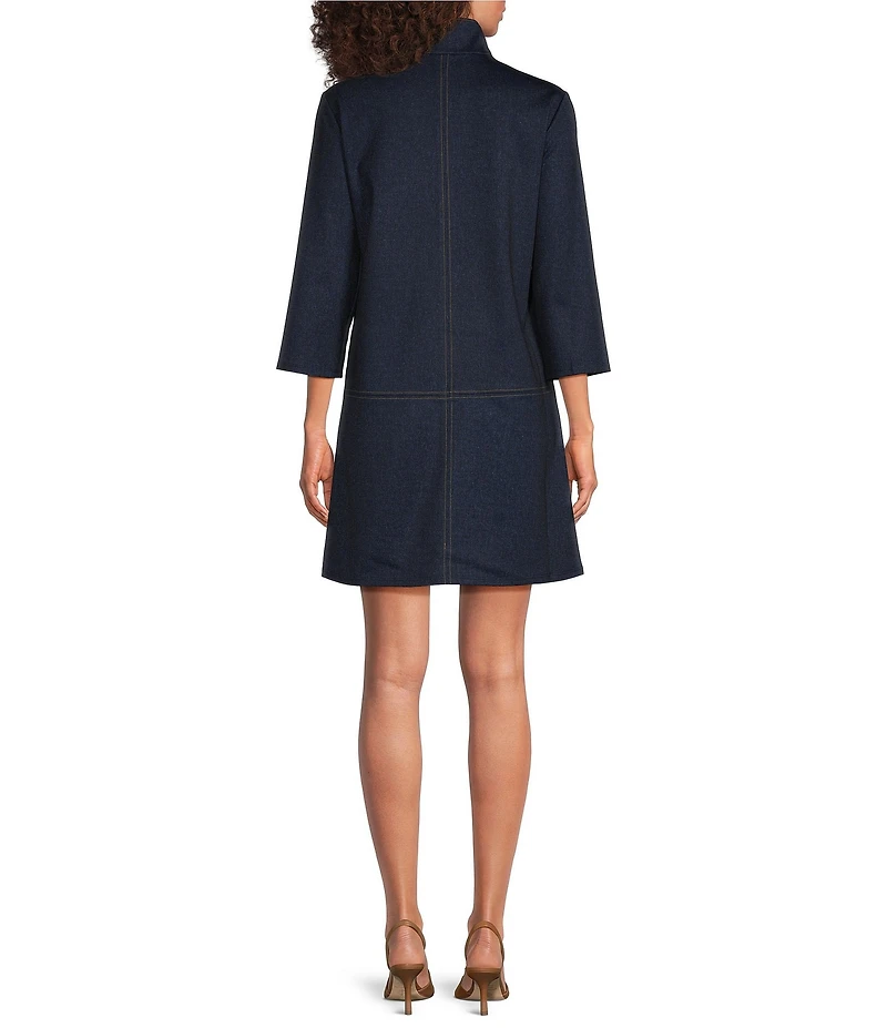 Jude Connally Callie Point Collar 3/4 Sleeve Denim Dress