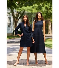 Jude Connally Callie Point Collar 3/4 Sleeve Denim Dress