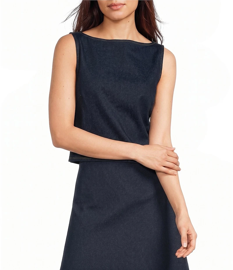 Jude Connally Chantal Denim Boat Neck Sleeveless Top