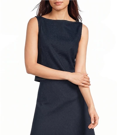 Jude Connally Chantal Denim Boat Neck Sleeveless Top