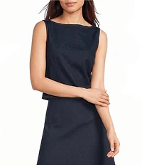 Jude Connally Chantal Denim Boat Neck Sleeveless Top