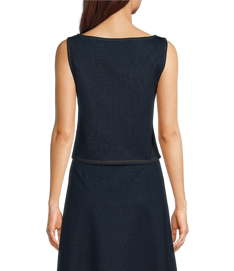Jude Connally Chantal Denim Boat Neck Sleeveless Top