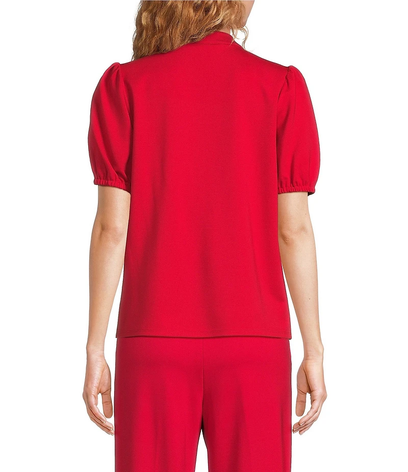 Jude Connally Coco Ponte Banded Neck Short Sleeve Top