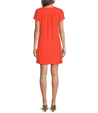 Jude Connally Ella Jacquard Ponte Crew Neck Short Sleeve Dress