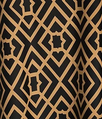 Jude Connally Emerson Jude Cloth Knit Garden Lattice Print Point Collar Puffed Sleeve Shift Dress