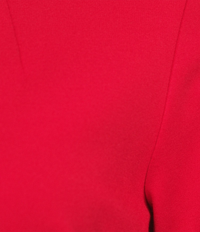 Jude Connally Franca Ponte Round Neck 3/4 Sleeve Feather Cuff Dress