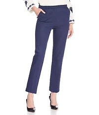 Jude Connally Gayle Cotton Linen Blend Slim Straight Ankle Pants