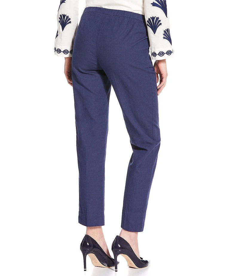 Jude Connally Gayle Cotton Linen Blend Slim Straight Ankle Pants