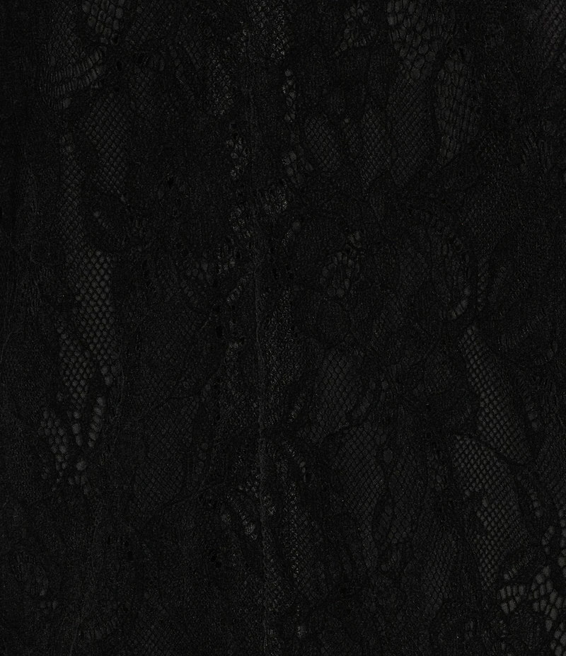 Jude Connally Harper Black Scallop Lace Round Neck Short Puff Sleeve Dress