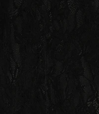 Jude Connally Harper Black Scallop Lace Round Neck Short Puff Sleeve Dress