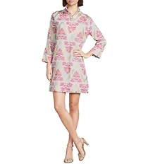 Jude Connally Helen Gilded Floral Print Stand Collar Long Sleeve Dress