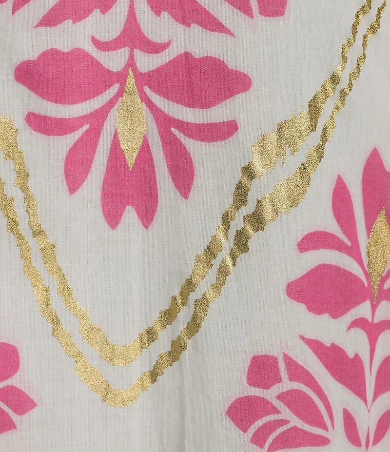 Jude Connally Helen Gilded Floral Print Stand Collar Long Sleeve Dress