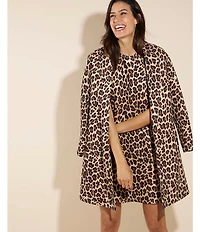 Jude Connally Holly Faux Suede Leopard Print Crew Neck Sleeveless Dress