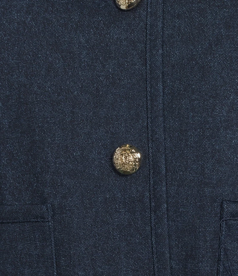 Jude Connally Hope Denim Round Neck Long Sleeve Gold Button Jacket