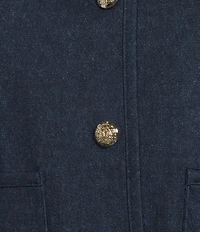 Jude Connally Hope Denim Round Neck Long Sleeve Gold Button Jacket